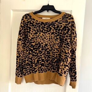 Leopard Print Sweater - Black and Tan